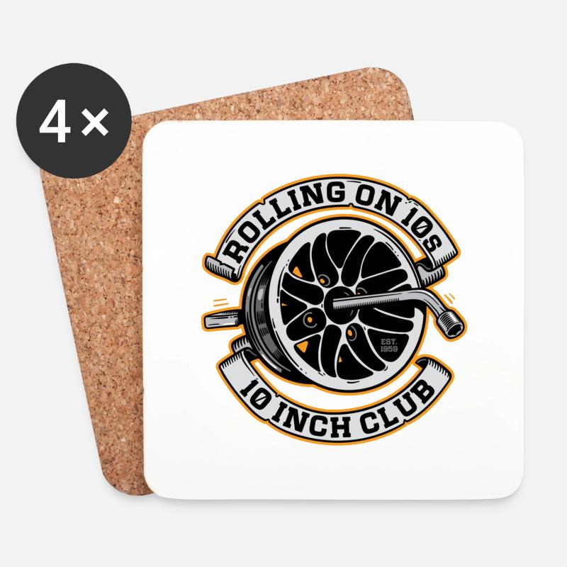 10 Zoll Club Merc - Untersetzer (4er-Set) - Weiß