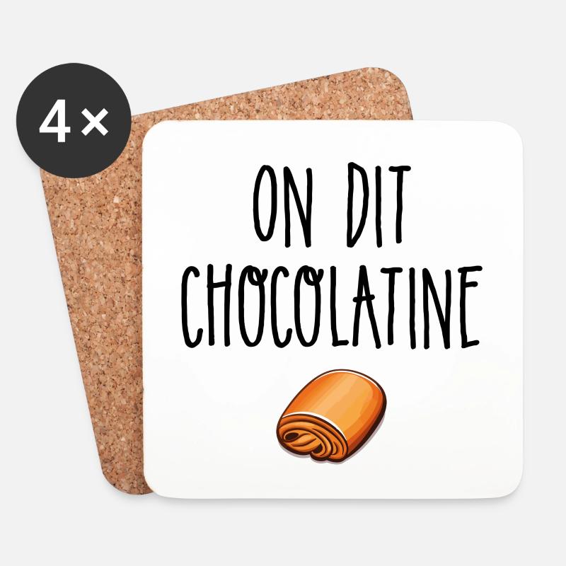 On dit chocolatine - Dessous de verre (lot de 4) - blanc