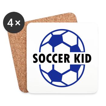 Soccer kid (zwei Fußballhälften) - Untersetzer (4er-Set) - Weiß - Vorne