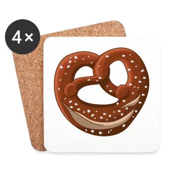 bayrische Brezel - Untersetzer (4er-Set) - Weiß - Vorne