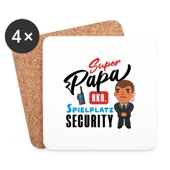 Super Papa - Untersetzer (4er-Set) - Weiß - Vorne
