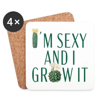 I´m sexy and I grow it - Untersetzer (4er-Set) - Weiß - Vorne