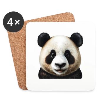 Panda - Dessous de verre (lot de 4) - blanc - Devant