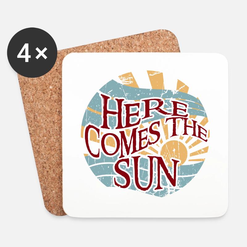here come to the sun - Untersetzer (4er-Set) - Weiß