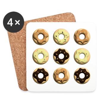 Donuts Party im Herbst. - Untersetzer (4er-Set) - Weiß - Vorne
