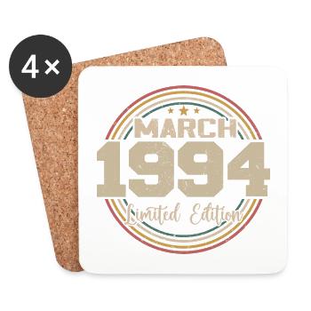 Awesome seit März 1934 Geburtstag 1934 Geschenk - Untersetzer (4er-Set) - Weiß - Vorne