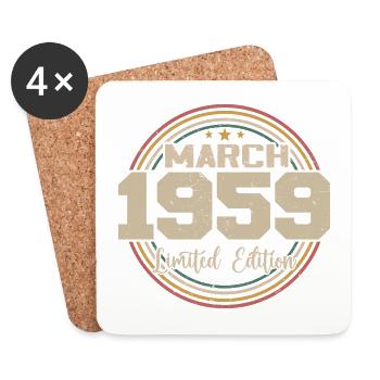 Génial Depuis Mars 1959 Anniversaire 1959 Cadeau - Dessous de verre (lot de 4) - blanc - Devant