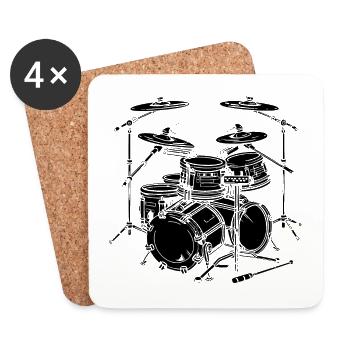 Percussion - Dessous de verre (lot de 4) - blanc - Devant