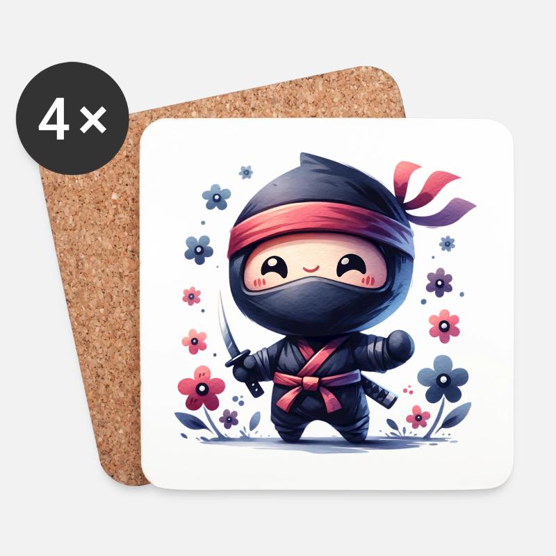 Ninja - Untersetzer (4er-Set) - Weiß
