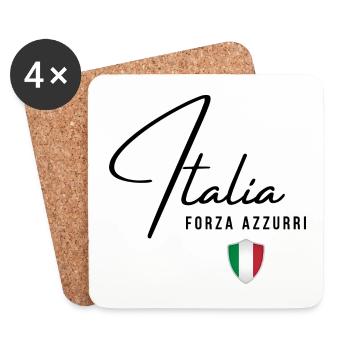 Drapeau italien, fierté italienne - Dessous de verre (lot de 4) - blanc - Devant