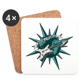 Rock Guitar Geology Paleontology Stone - Coasters (set of 4) - white - Front