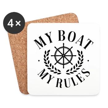 Mein Boot Meine Regeln - Untersetzer (4er-Set) - Weiß - Vorne