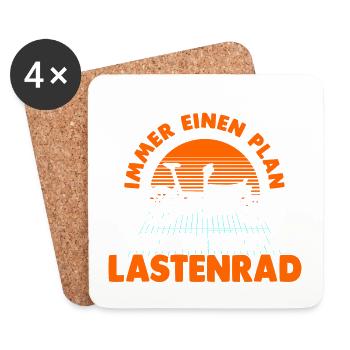Fahrradfahren Lastenrad Fahrradtour Fahrrad - Untersetzer (4er-Set) - Weiß - Vorne