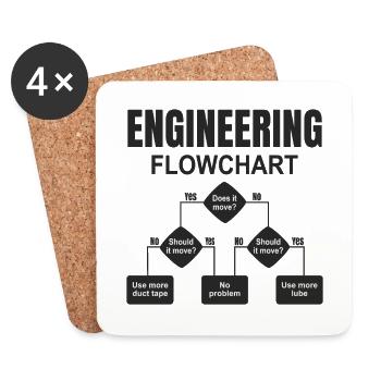 Engineering Flowchart Engineer - Coasters (set of 4) - white - Front