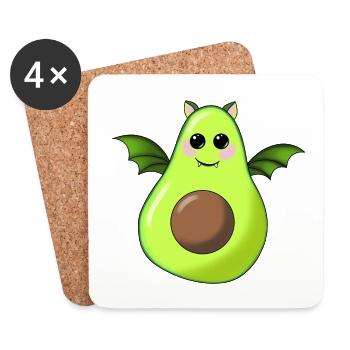 Avocado Fledermaus - Untersetzer (4er-Set) - Weiß - Vorne