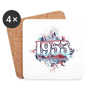 Birthday Party Woman 1953 70 Years Anniversary - Coasters (set of 4) - white - Front