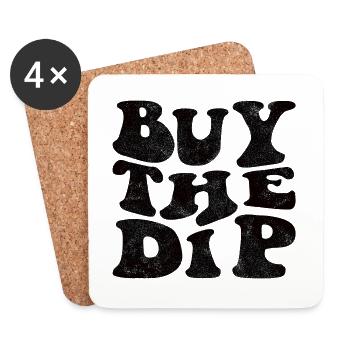Buy the dip! retro black - Coasters (set of 4) - white - Front