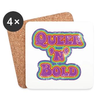 Queer ’n’ Bold Rainbow Vintage - Untersetzer (4er-Set) - Weiß - Vorne