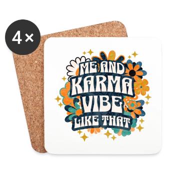 Sarkastische und lustige Satzkarma-Retro-Blume - Untersetzer (4er-Set) - Weiß - Vorne