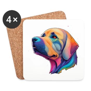 Golden Retriever Hunderasse Hunde Haustier Hund - Untersetzer (4er-Set) - Weiß - Vorne