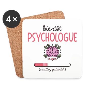 Métier Psychologue En Cours Bientôt Psychologue - Dessous de verre (lot de 4) - blanc - Devant