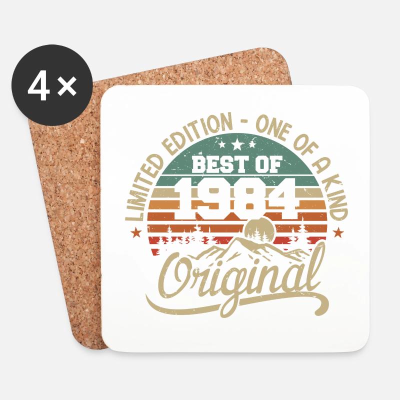 Vintage 1984 Legend - Retro Geburtstagsgeschenk - Untersetzer (4er-Set) - Weiß