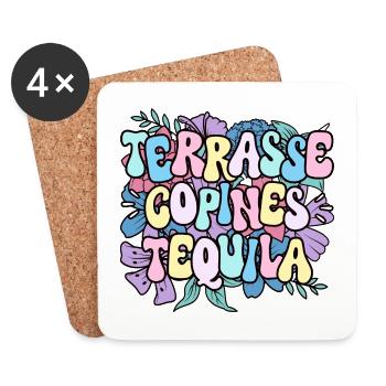 Soirée Femme Terrasse Copines Tequila - Dessous de verre (lot de 4) - blanc - Devant