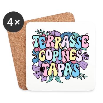 Soirée Femme Terrasse Copines Tapas - Dessous de verre (lot de 4) - blanc - Devant
