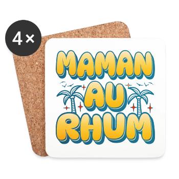 Apéro Drôle Mère Femme Maman Au Rhum - Dessous de verre (lot de 4) - blanc - Devant