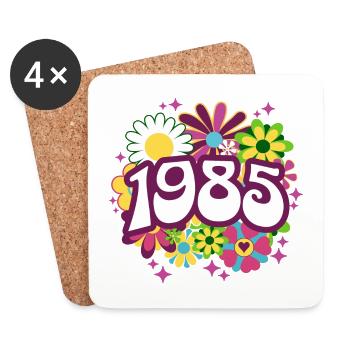 Retro Groovy Jahr 1985 Frauen 40 Jahre alter Geburtstag - Untersetzer (4er-Set) - Weiß - Vorne