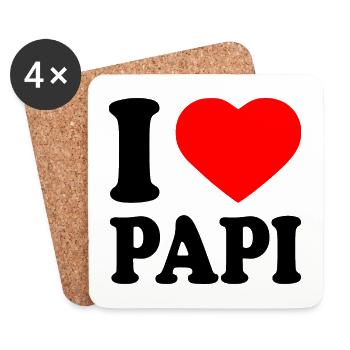 I love papi - Coasters (set of 4) - white - Front