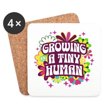 Maternity Flowers Pregnancy Announcement - Coasters (set of 4) - white - Front