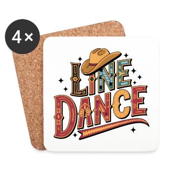 La danse en ligne : mon hobby - ma passion - mon truc - Dessous de verre (lot de 4) - blanc - Devant