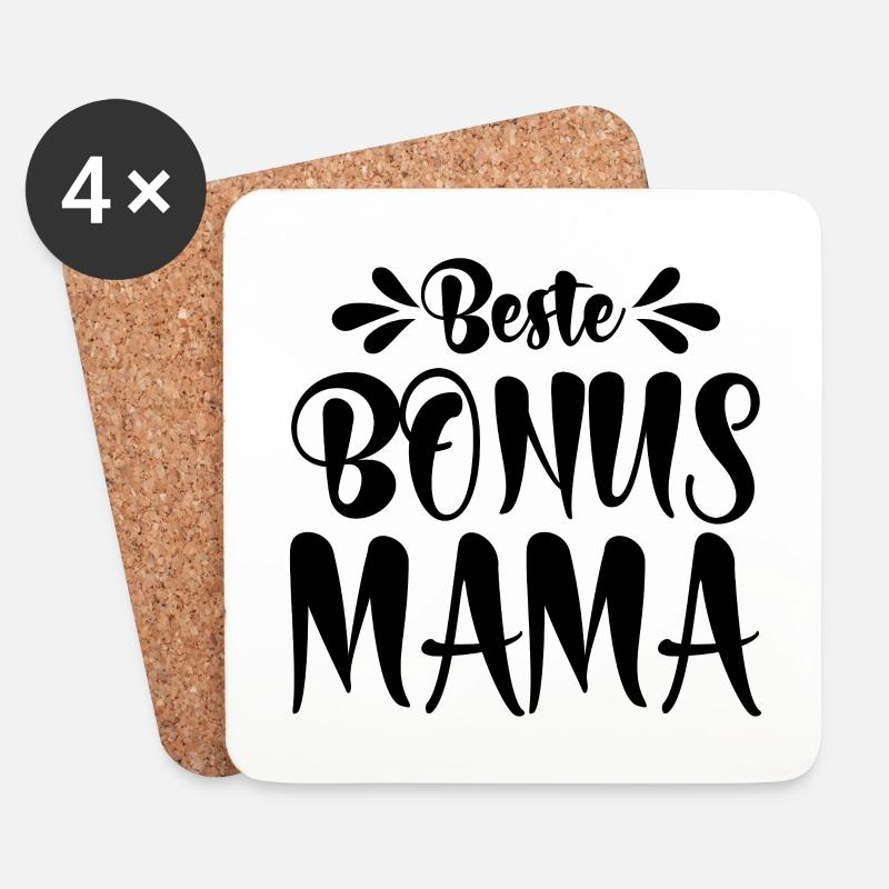 Beste Bonus Mama - Untersetzer (4er-Set) - Weiß