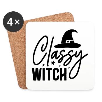 Classy Witch - Coasters (set of 4) - white - Front