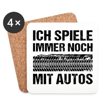 Ich spiele immer noch mit Autos - Untersetzer (4er-Set) - Weiß - Vorne