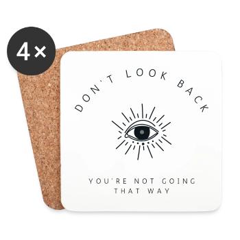 don't look back you're not going that way - Coasters (set of 4) - white - Front