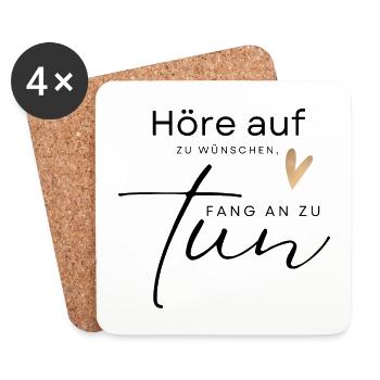 POSITIVE EINSTELLUNG MINDSET Motivation - Untersetzer (4er-Set) - Weiß - Vorne