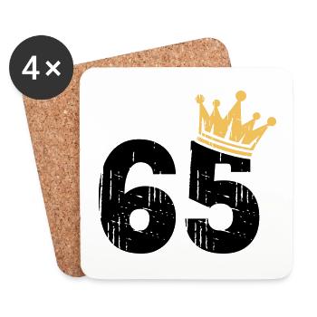 65 Crown 65th Birthday 65 Years - Coasters (set of 4) - white - Front