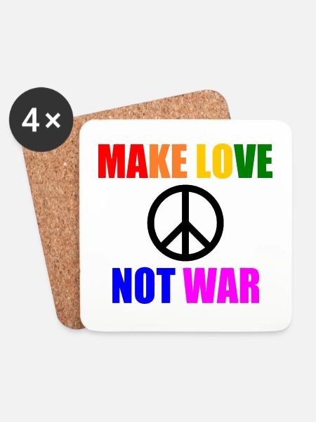 Make love not war - Untersetzer (4er-Set) - Weiß