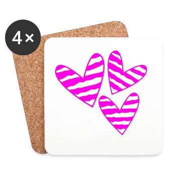 SAINT VALENTIN. EVJF. JE T'AIME. I LOVE YOU. AMOUR - Dessous de verre (lot de 4) - blanc - Devant