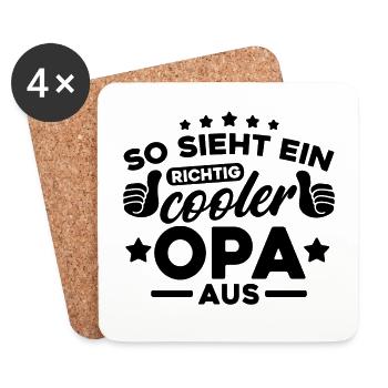 So sieht ein richtig cooler Opa aus - Untersetzer (4er-Set) - Weiß - Vorne