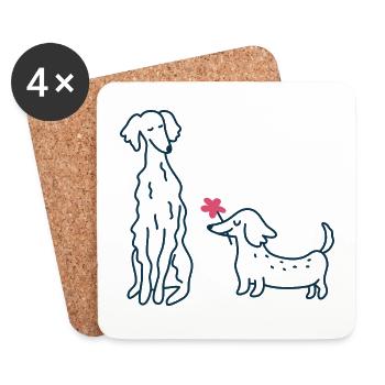 Flair d’Amitié - Dessous de verre (lot de 4) - blanc - Devant