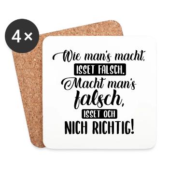 Wie man's macht isset falsch - Berlinerisch - Untersetzer (4er-Set) - Weiß - Vorne
