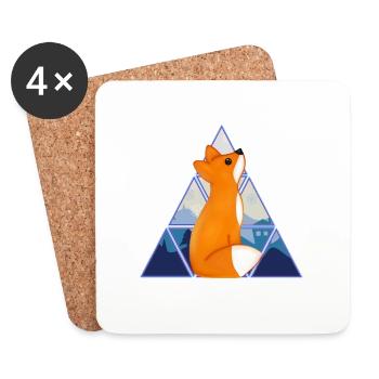 Doux renard - Dessous de verre (lot de 4) - blanc - Devant