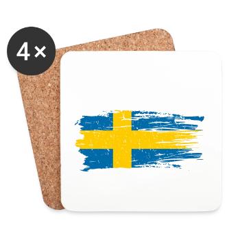 Schweden Skandinavien Schwedisch Schwede - Untersetzer (4er-Set) - Weiß - Vorne