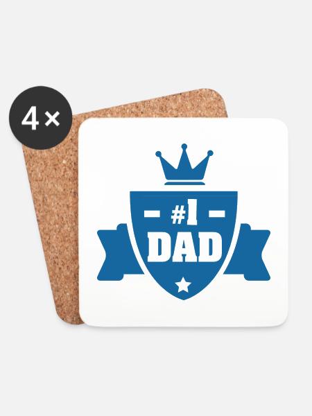 Vater Nummer eins - Untersetzer (4er-Set) - Weiß