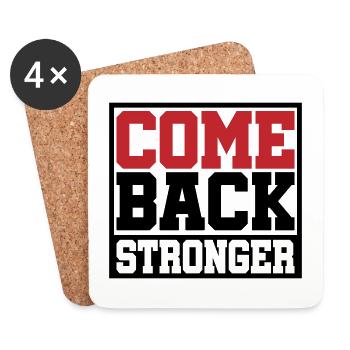Farben änderbar | Come Back Stronger - Untersetzer (4er-Set) - Weiß - Vorne