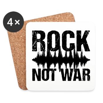 Rock Not War Rock N Roll Music - Coasters (set of 4) - white - Front