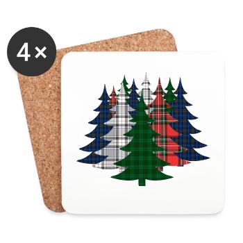 Christmas Tree - Coasters (set of 4) - white - Front